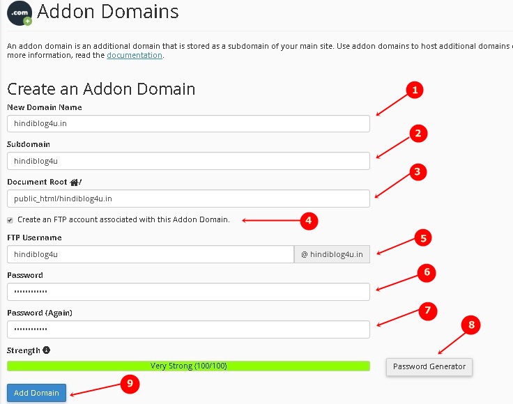 Addon Domain in cPanel