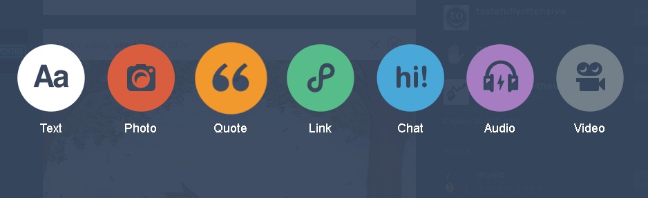 Select Post Option in Tumblr Blog